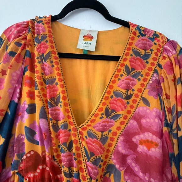 FARM Rio Vibrant Floral Maxi Dress - Pink and Orange - Picture 3 of 6